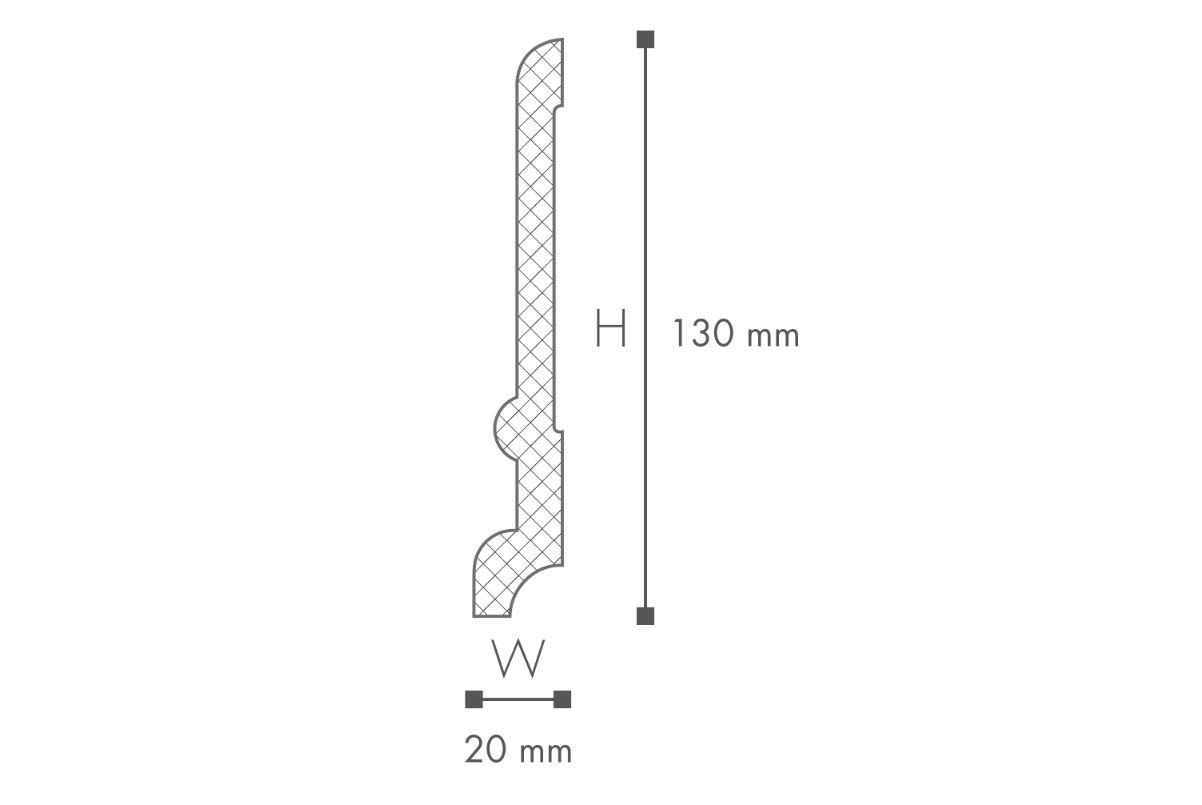 Lišta Wallstyl FD21 20 x 130